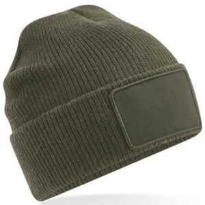 Beechfield Removable Patch Thinsulate™ Beanie | Military Green