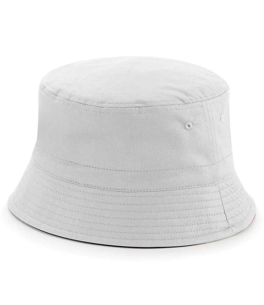 Beechfield Reversible Bucket Hat | Black/Light Grey - Image 2