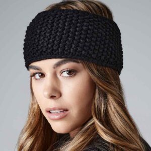 Beechfield Slopeside Waffle Headband | Black