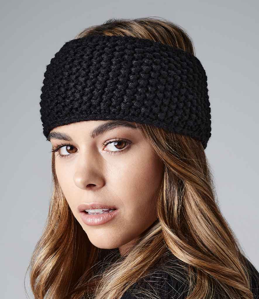 Beechfield Slopeside Waffle Headband | Black