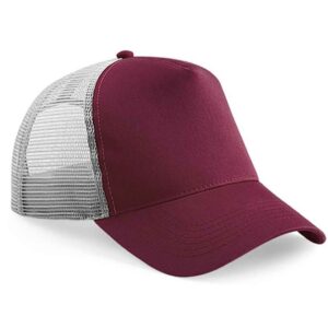 Beechfield Snapback Trucker Cap | Burgundy/Grey