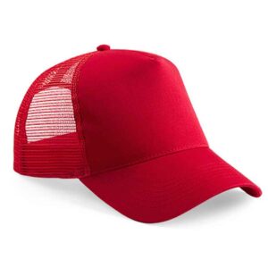Beechfield Snapback Trucker Cap | Classic Red/Classic Red