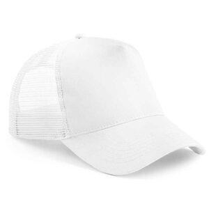 Beechfield Snapback Trucker Cap | White/White