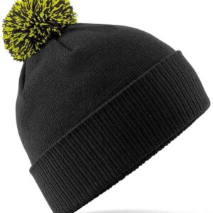 Beechfield Snowstar® Beanie | Black/Lime Green