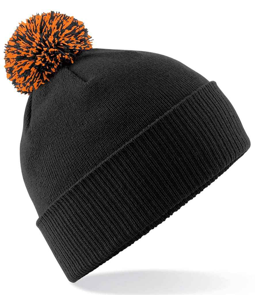 Beechfield Snowstar® Beanie | Black/Orange