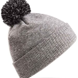 Beechfield Snowstar® Beanie | Heather Grey/Black