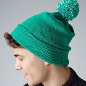 Beechfield Snowstar® Beanie | Kelly Green/White