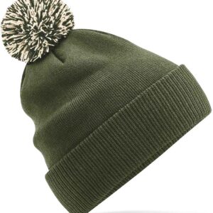 Beechfield Snowstar® Beanie | Olive Green/Oatmeal