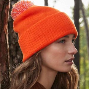 Beechfield Snowstar® Beanie | Orange/White