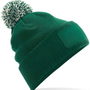 Beechfield Snowstar® Printers Beanie | Bottle Green/Off White