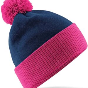 Beechfield Snowstar® Two Tone Beanie | French Navy/Fuchsia