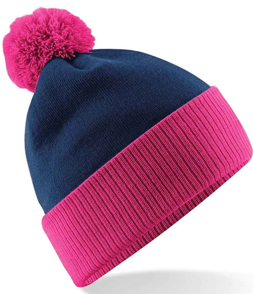 Beechfield Snowstar® Two Tone Beanie | French Navy/Fuchsia