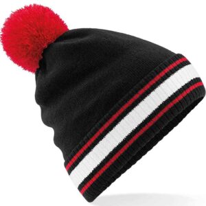 Beechfield Stadium Beanie | Black/Classic Red