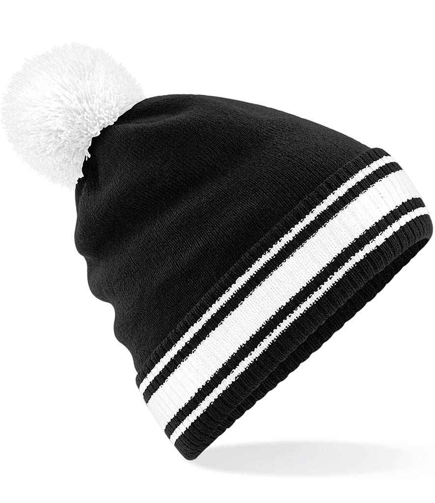 Beechfield Stadium Beanie | Black/White
