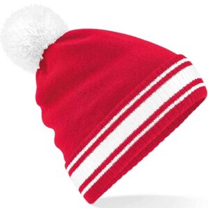 Beechfield Stadium Beanie | Classic Red/White