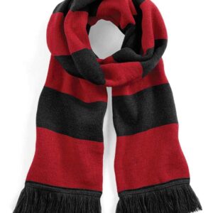 Beechfield Stadium Scarf | Black/Classic Red