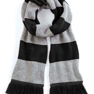 Beechfield Stadium Scarf | Black/Heather Grey