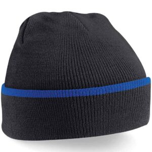 Beechfield Teamwear Beanie | Black/Bright Royal
