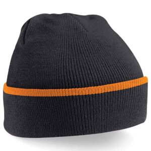 Beechfield Teamwear Beanie | Black/Orange