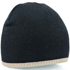 Beechfield Two Tone Pull-On Beanie | Black/Stone