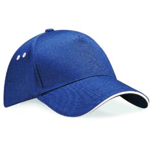 Beechfield Ultimate 5 Panel Cap with Sandwich Peak | French Navy/Putty