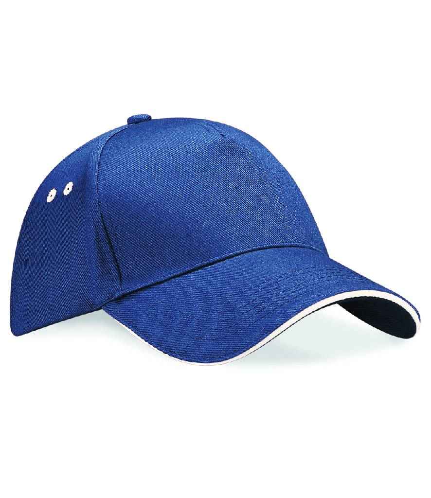 Beechfield Ultimate 5 Panel Cap with Sandwich Peak | French Navy/Putty