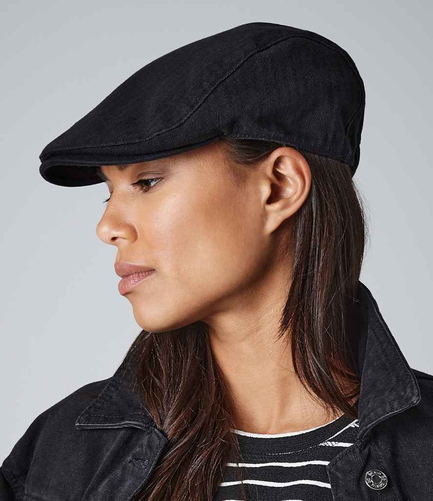 Beechfield Vintage Flat Cap | Black