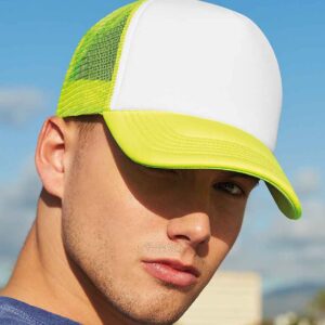 Beechfield Vintage Snapback Trucker Cap | Fluorescent Yellow/White