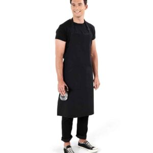 Brand Lab Denim Adjustable Bib Pocket Apron | Black Denim