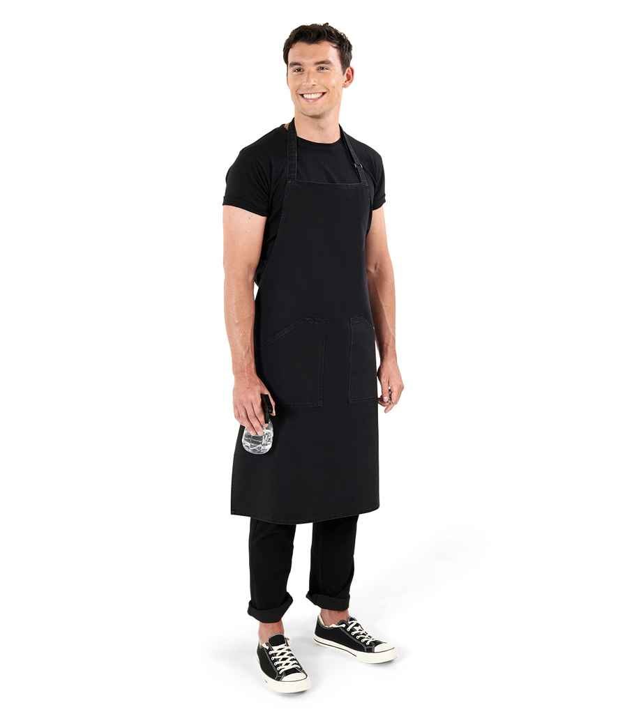 Brand Lab Denim Adjustable Bib Pocket Apron | Black Denim