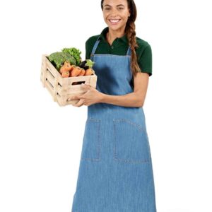 Brand Lab Denim Adjustable Bib Pocket Apron | Blue Denim