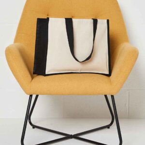 Brand Lab Jute and Canvas Shopper | Natural/Black