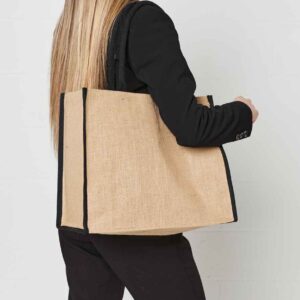 Brand Lab Jute Tipped Shopper | Natural/Black