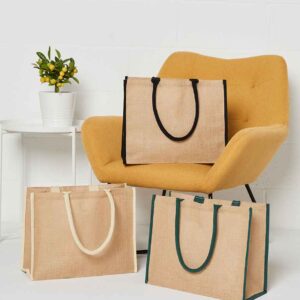 Brand Lab Jute Tipped Shopper | Natural/Cream