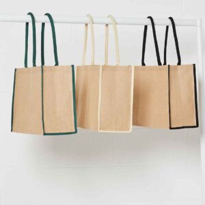Brand Lab Jute Tipped Shopper | Natural/Forest Green