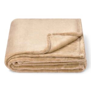 Brand Lab Large Plush Fleece Blanket | Camel