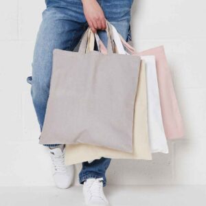 Brand Lab Organic Cotton Short Handle Shopper | Silver