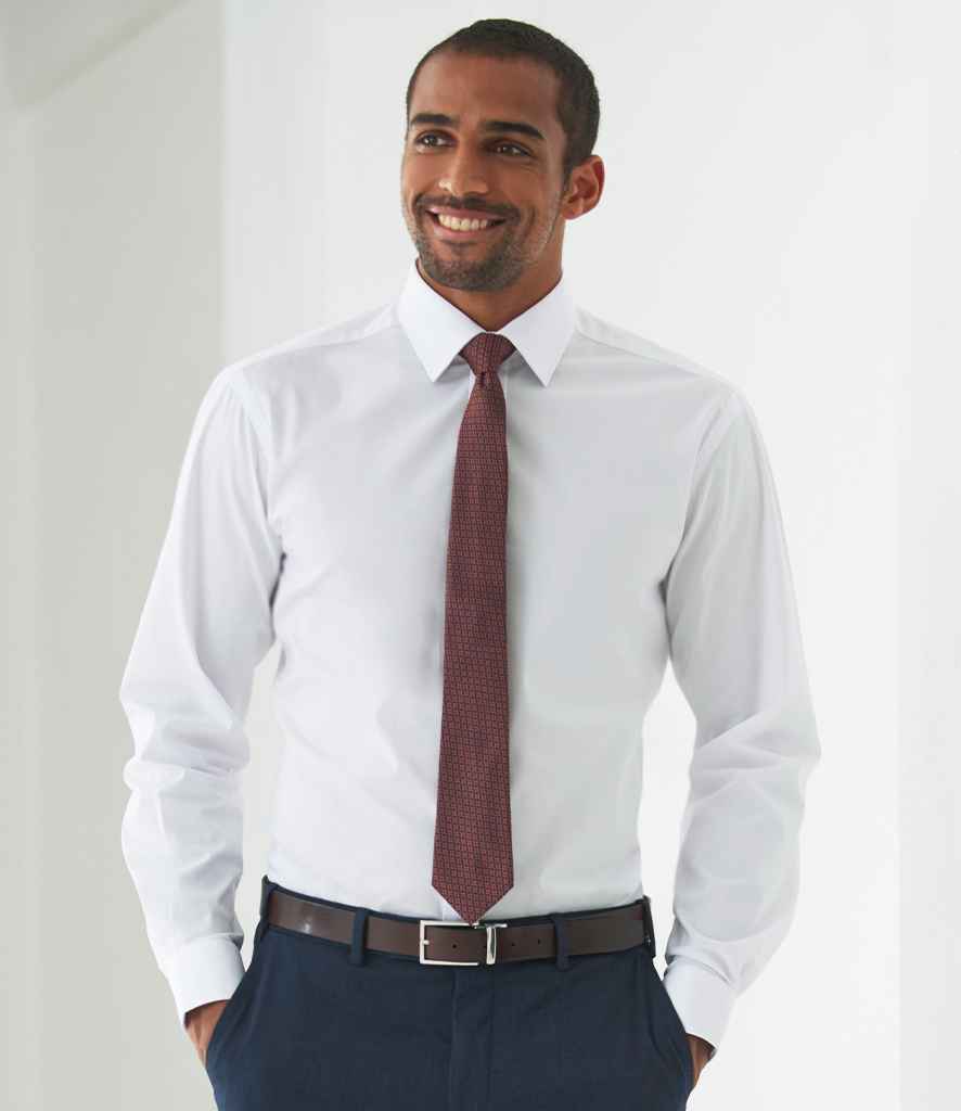 Brook Taverner Alba Long Sleeve Slim Fit Poplin Shirt | White - Image 2