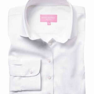 Brook Taverner Ladies Aspen Long Sleeve Oxford Shirt | White