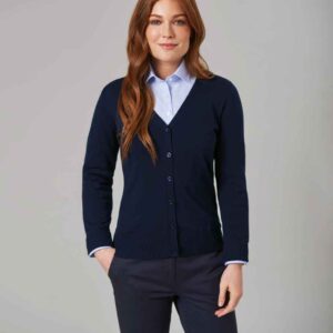 Brook Taverner Ladies Augusta V Neck Cardigan | Navy