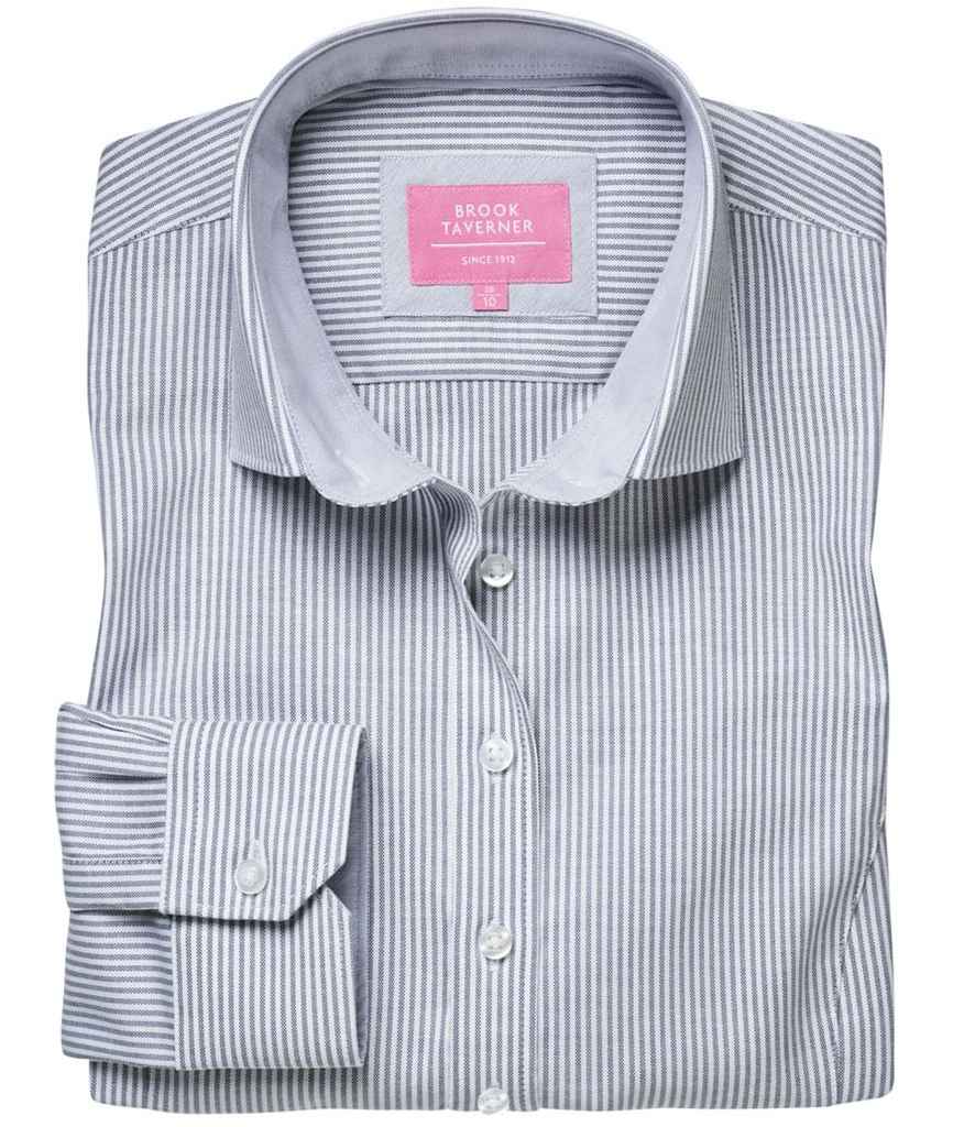 Brook Taverner Ladies Mirabel Long Sleeve Stretch Oxford Shirt - Image 2