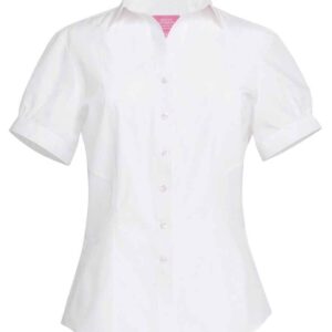 Brook Taverner Ladies Paduli Short Sleeve Poplin Shirt | White