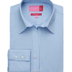Brook Taverner Ladies Palena Long Sleeve Poplin Shirt | Blue