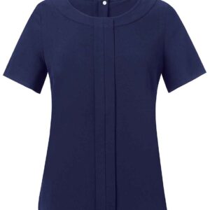 Brook Taverner Ladies Verona Short Sleeve Shirt | Navy