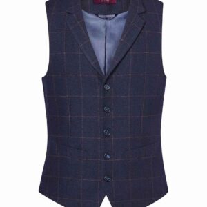 Brook Taverner Memphis Waistcoat | Navy Check