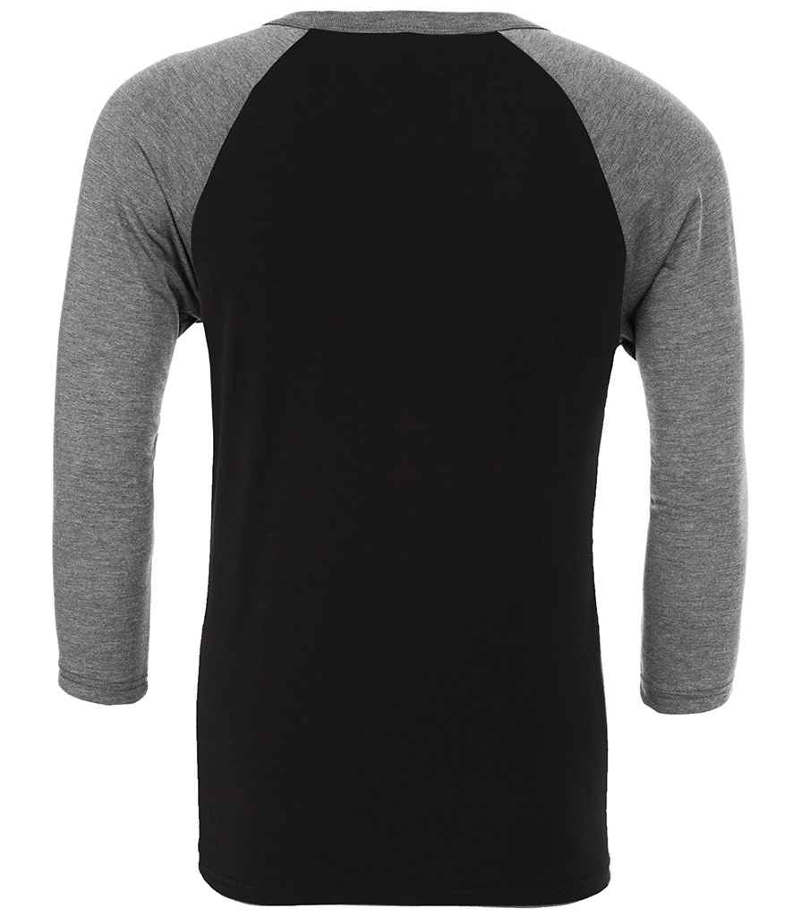 Canvas Unisex 3/4 Sleeve Baseball T-Shirt | Black/Deep Heather - Image 3