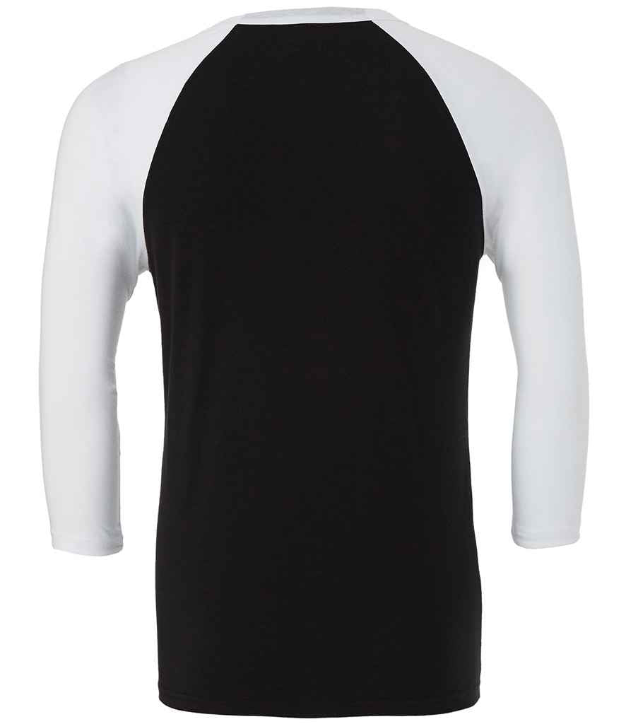 Canvas Unisex 3/4 Sleeve Baseball T-Shirt | Black/White - Image 2