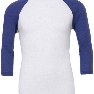 Canvas Unisex 3/4 Sleeve Baseball T-Shirt | White/Navy
