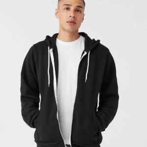 Canvas Unisex Full Zip Hoodie | Black