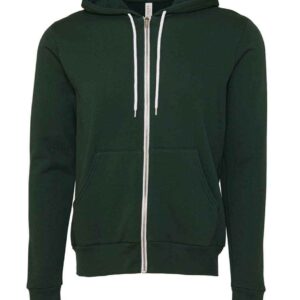 Canvas Unisex Full Zip Hoodie | Forest Green